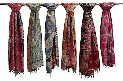 HANDMADE COTTON KANTHA SCARF REVERSIBLE - Set of 3