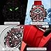 Imagen de RORIOS Reloj de Pulsera Elegante para Hombre Relojes Casual Deportivos Reloj Cuarzo Analógico Multifuncional Reloj Cronógrafo Luminoso Correa de Silicona Naranja
