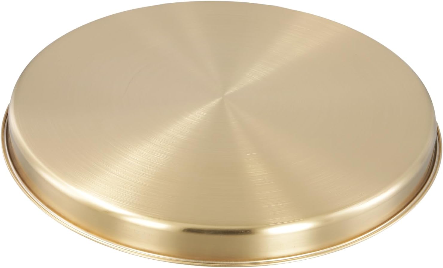 4 PCS Gold Round Tray, 11.8 Inch Stainless Steel Serving Tray Jewelry Dish Makeup Vanity Organizer, Gold Platter Circle for Countertop, Bathroom, Perfume