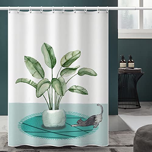 Rideau de douche polyester chat noir 240x200cm résistant à l'eau - 4