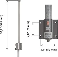 Vista 2 de Antena Omni WiFi para exteriores, 12 dB, 2.4 GHz, montaje en techo (3 pies de largo) Extensor de red inalámbrica/repetidor de rango Polo