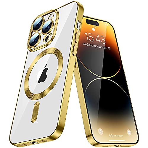 Coque transparente iPhone Xs Max anti-jaunissement coque fine magnétique MagSafe or