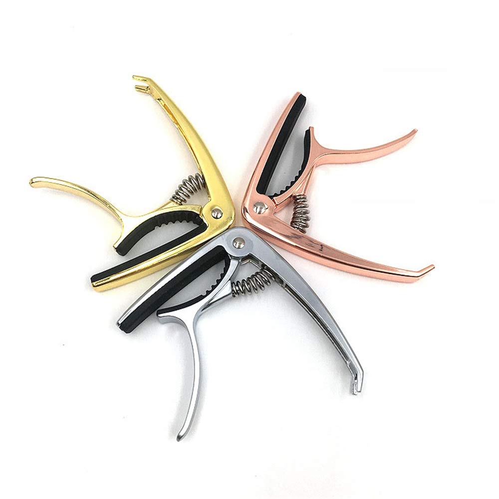 Capotasto per Chitarra Accessori per Chitarra Capotasto per Chitarra in Metallo in Lega di Zinco Firm per Chitarra Elettrica Violino per Trasposizione Facile (Color : Gold, Size : One Size) (Rosa Ta