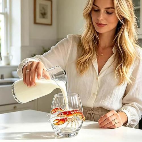 Copas de vino tinto sin tallo de 400 ml con tematica marina para hogar 6