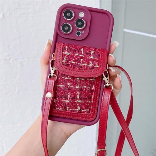 Coque iPhone 15 Pro Max avec cordon en cuir et porte-carte