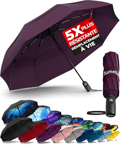 Parapluie de voyage résistant au vent TUMELLA léger et automatique