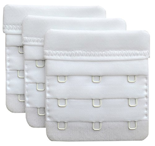 Chanie Women Pack of 3 Soft Comfortable 3 Hooks Bra Extender,2.4