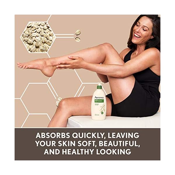 Aveeno-Daily-Moisturizing-Body-Lotion-with-Soothing-Oat-and-Rich-Emollients-to-Nourish-Dry-Skin-Gentle-Fragrance-Free-Lotion-is-Non-Greasy-Non-Comedogenic-18-Fl-Oz Aveeno Daily Moisturizer, Body Lotion, For Dry Skin, Prebiotic Oat Fragrance Free, 18 fl. oz, Pack of 1