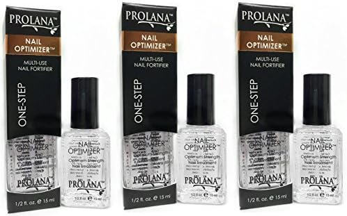 Prolana Nail Optimizer, Extra Strong Nail Strengthener Base Coat for Weak and Damaged Nails, Nail Growth & Prevents Nails from Peeling, Brittle Nails, Stops Slipts, Chips & Strengthens Nails, (3 Pack)