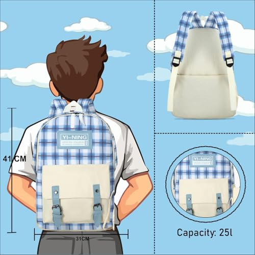 Image of Tinytot 30 Litre Japanese Korean Style School Bag Water-Resistant Laptop & Travel Backpack - Unisex Large 18 Inches Multipurpose Student Backpack for Boys & Girls, Men & Women
