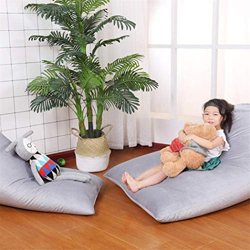 Stuffed Animal Storage Bean Bag Chair for Kids and Adults. Luxury Velvet Stuffie Seat - Cover ONLY( Grey 200L/52 Gal )
