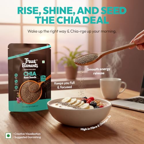 Image of Edible Seeds Combo 700g by True Elements (Chia + Sunflower+ Pumpkin each 150g + Flax Seeds 250g) Pack of 4