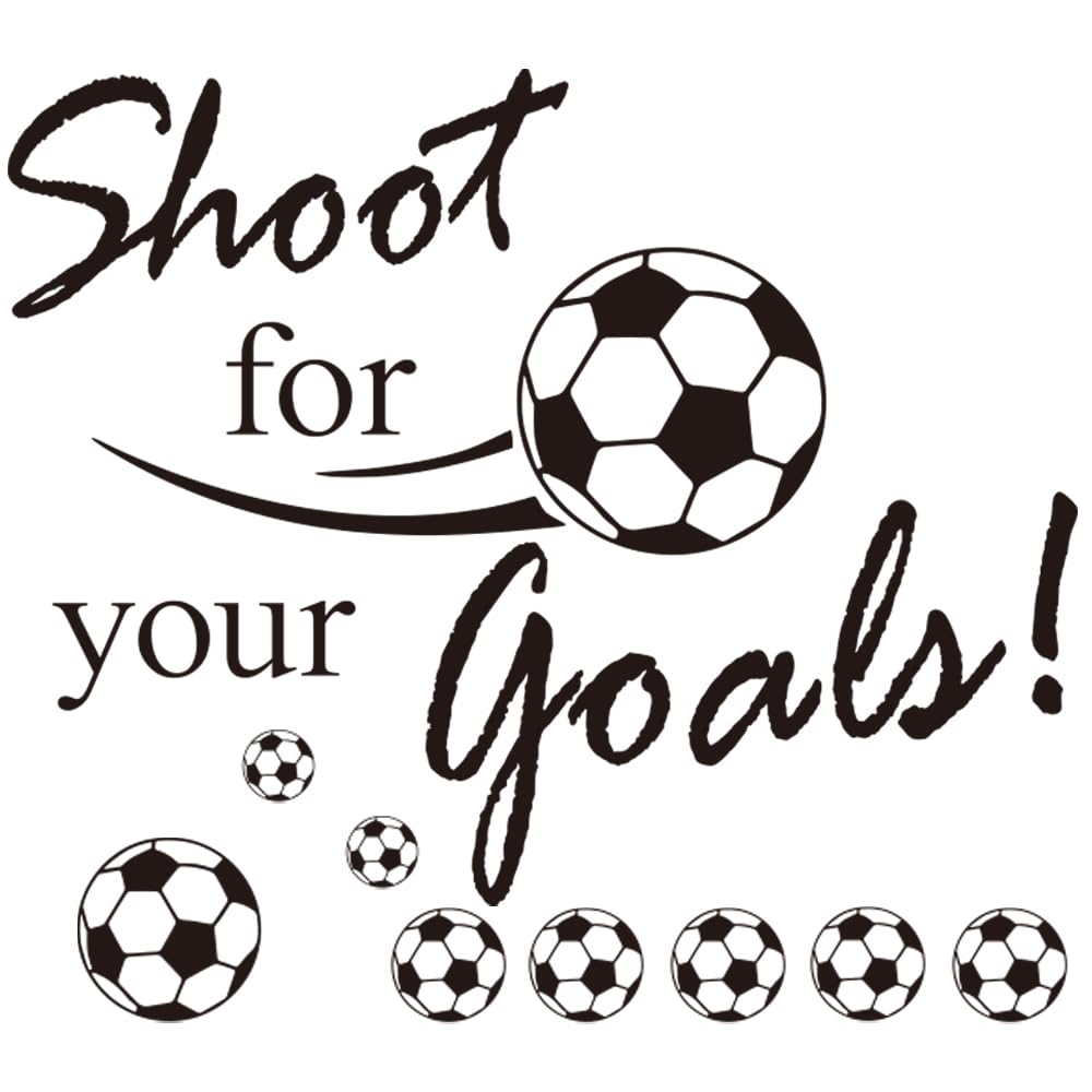 Shoot for Your Goals Soccer Wall Decal - Football Room Decor Stickers for Bedroom Kids Boy Wall Decoration