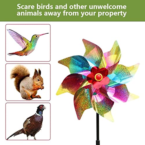 Deterrente para pájaros con efecto spinner solar reflectante y viento 4
