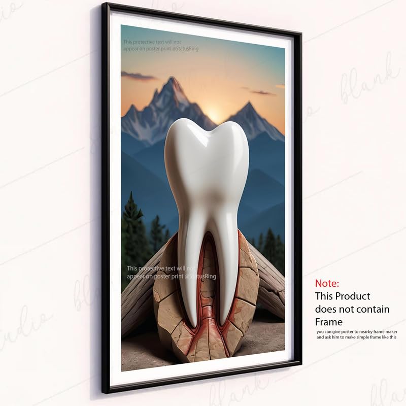 Tooth pose at hill Dental Clinic Poster Artwork StatusRing Dentist Poster without Frame