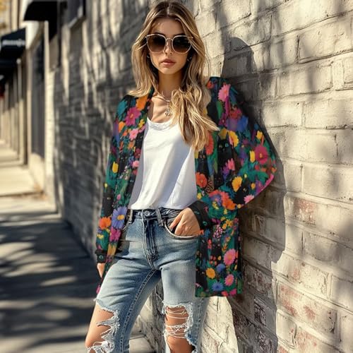 Image of Women's Open Front Cardigan Long Sleeve Loose Sweater Lightweight Soft Cardigan Jackets