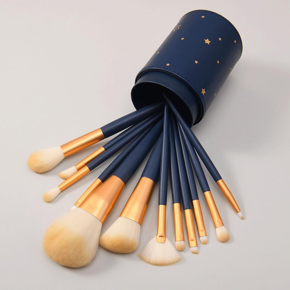 Juego de 12 brochas de Maquillaje, Juego de Herramientas de Maquillaje, brocha de Maquillaje, Juego Completo, Colorete en Polvo Suave, brocha for Sombra de Ojos