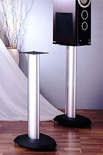 VTI Manufacturing VSP29SB Black Base Silver Aluminum Pole 29 in. Height Speaker Stand