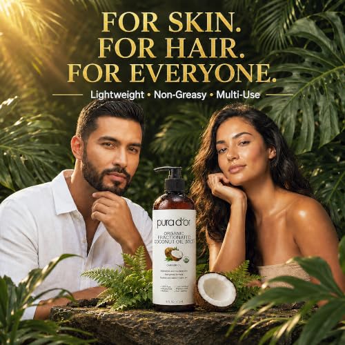 PURA D'OR USDA ORGANIC Fractionated Coconut Oil MCT Skin Hair Massage, 16oz - image 7