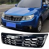 NEESPOC Front Bumper Upper Grill Grille Compatible with Subaru Forester X/XT/Limited/Touring/Sport 2009 2010 2011 2012 2013 Gloss Black Replacement Parts Accessories