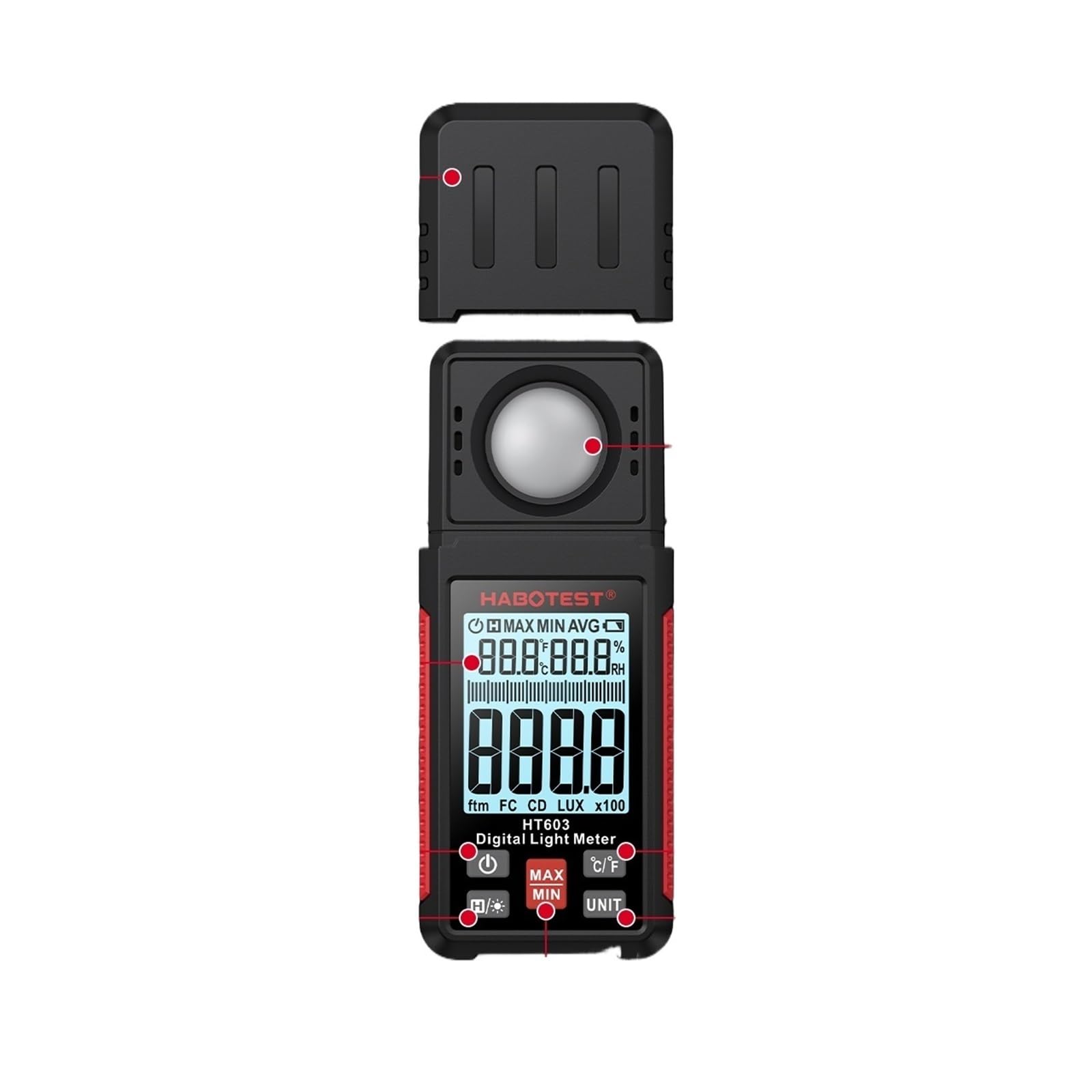 Gqnblvhzupdm One Color Uvb Meter Ht603 Lux Light Meter Digital Illuminance Handheld Temperature Measurer With Ran Up To 200,000 Luxmeter