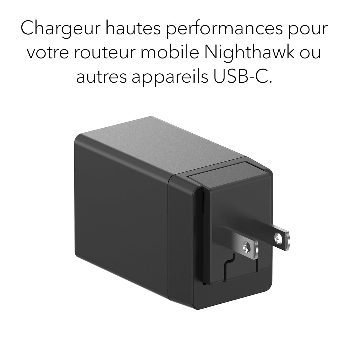NETGEAR Nighthawk Chargeur Rapide (MHPADPT) – Charge Votre routeur Mobile Nighthawk M7 Pro, M7, M6 Pro, M6 ou M3 ou d'autres appareils USB-C, Prises internationales incluses, Design Compact