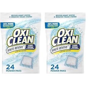 OxiClean White Revive Laundry Whitener and Stain Remover Energy Paks, 24 Rely