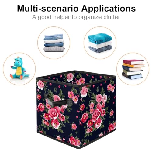 Boîte de rangement pliable fleurie pour placard et chambre