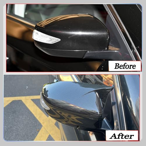 Image of Side Mirror Cover,for Nissan Sentra 2013-2019 /Nissan Altima 2013-2018, Carbon Fiber Side Rear Mirror Covers Body Kit Accessories for Cars(with Turn Signal Cutout)