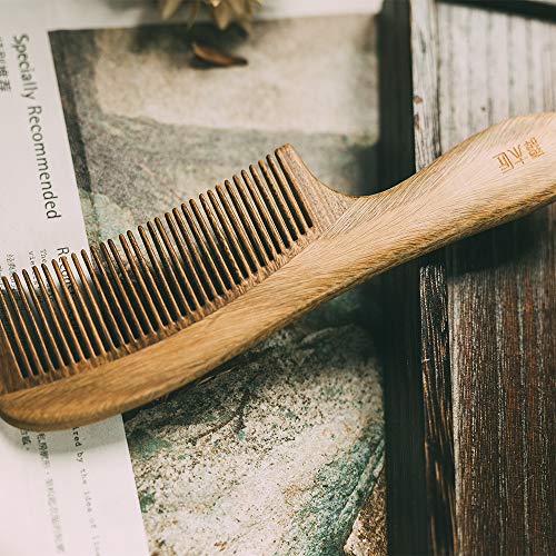 Peigne en bois Tanjiang antistatique sculpté avec étui haut de gamme - 4