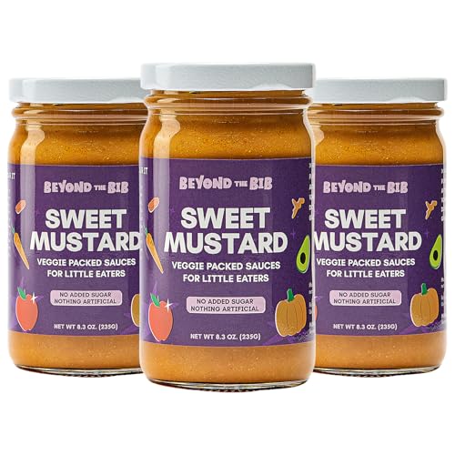 Beyond the Bib All Natural Toddler Sauces for Picky Eaters - Hidden Vegetables, No Added Sugar, Quick & Healthy Mealtime Solution - For 24+ Months (Tomato, BBQ, Sweet Mustard)