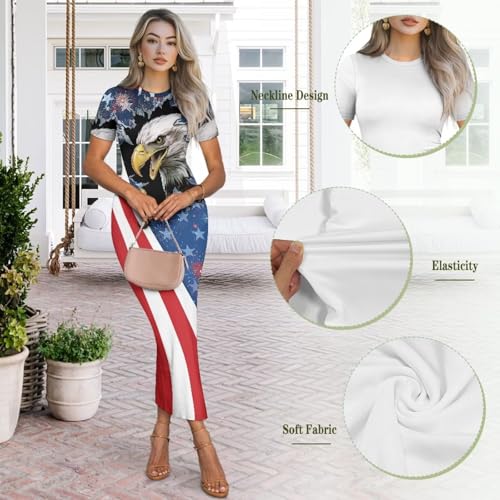 Image of Womens Short Sleeve Jamaican Flag Midi Bodycon Dress