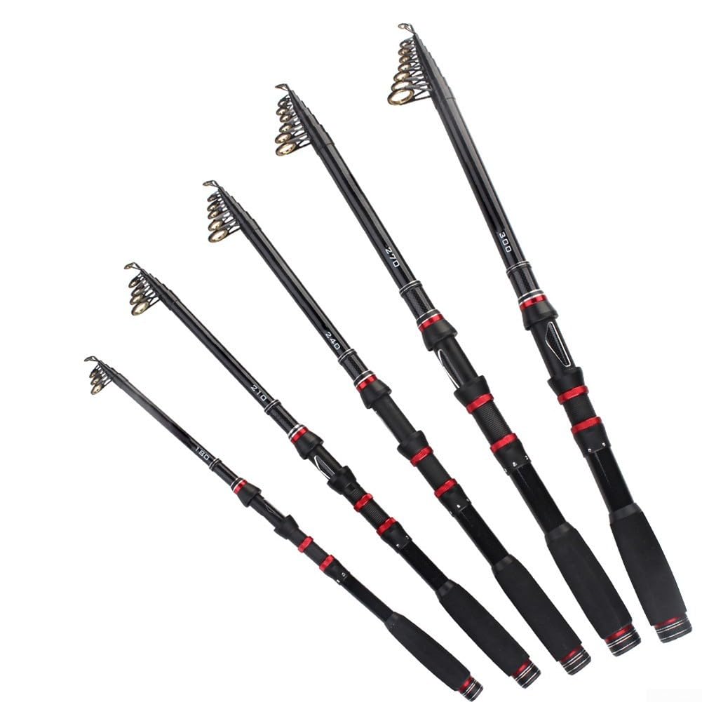 Caña de pescar plegable, 6, 7, 8, 9, 10 secciones, material de carbono, diámetro de extremo 12, 8, 20, 4 mm