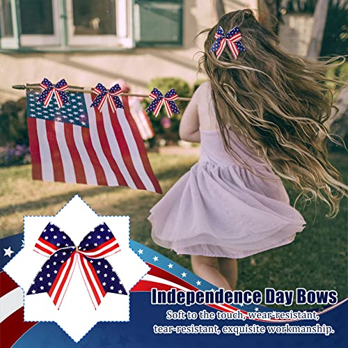12 Pcs Red White Blue Patriotic Bows 6 Inch 4Th Of July Wreath Bow Large Burlap Patriotic Bow American Flag Star Ribbon Bows For Memorial Independence Day Front Door Wall Fence Decor (Classic Style) #TOP4