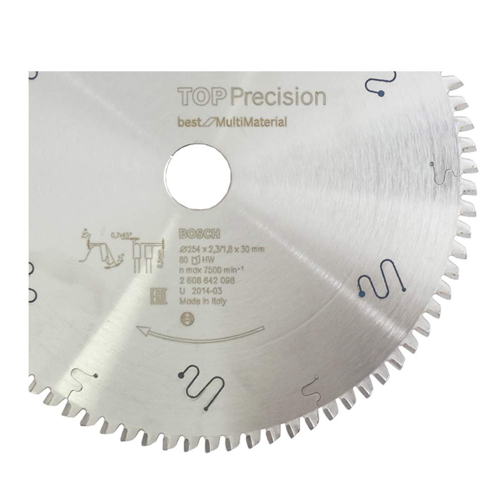Bosch Hoja de sierra circular Top Precision Best for Multi Material 254 x 30 x 2,3 mm 80