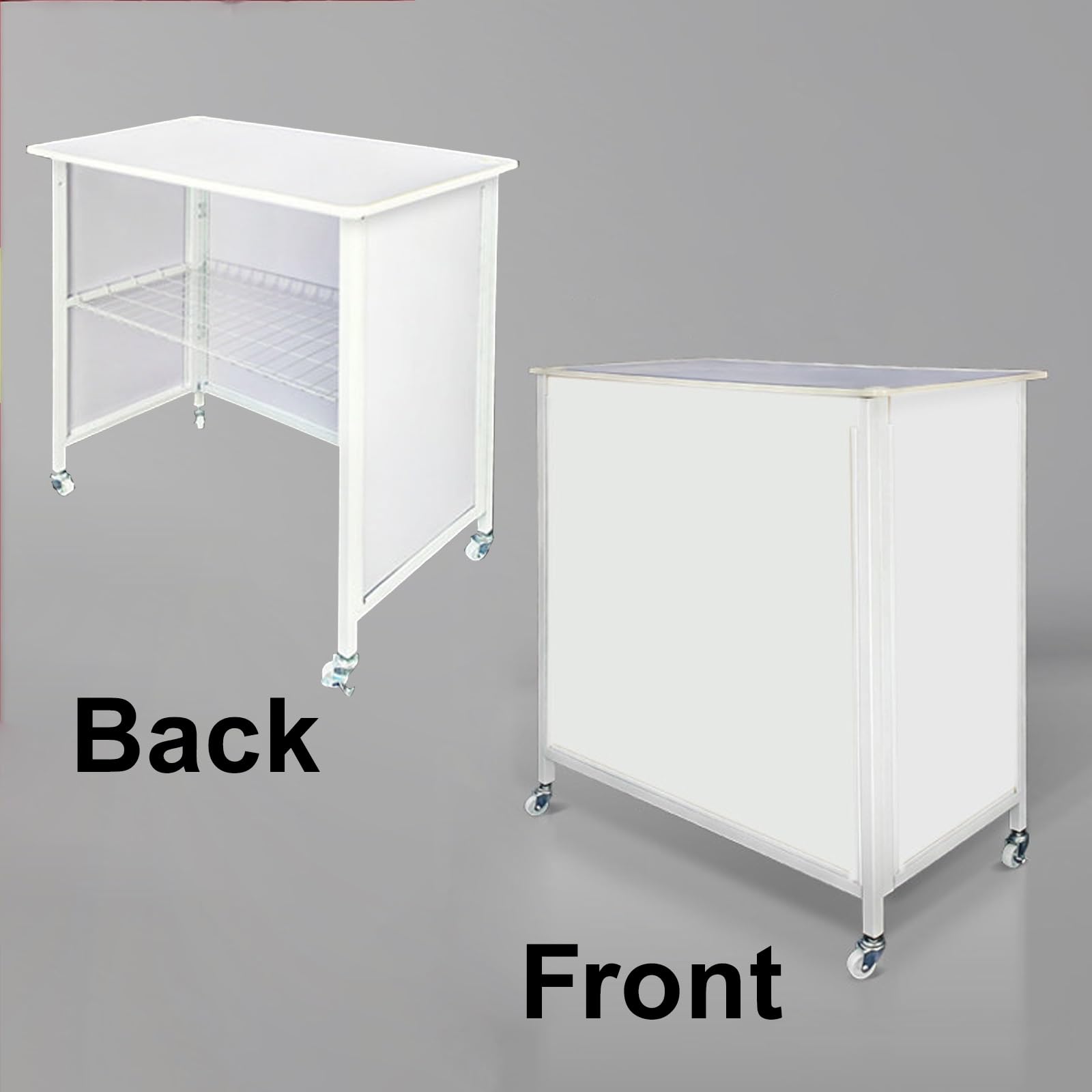 Puesto de Venta Ambulante Plegable, Mostrador Movil de Acero Galvanizado con Capacidad 120kg, Mesa Portatil para Mercado