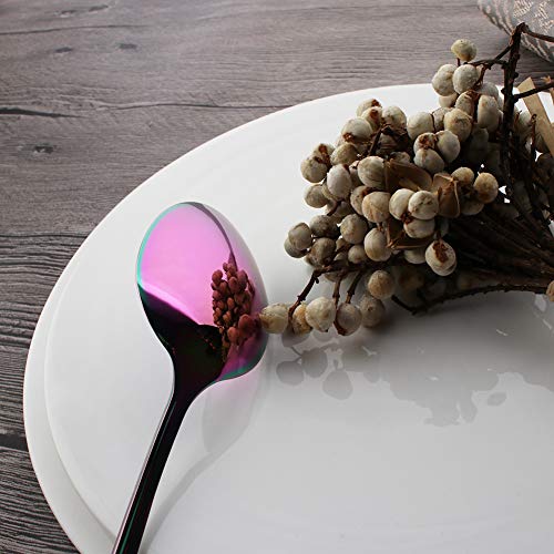 image for OMGard Dinner Spoon Set Rainbow 6 Piece 18/10 Stainless Steel Kitchen 