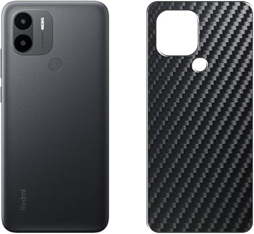 Puccy Paquete de 2 protectores de pantalla traseros, compatibles con Xiaomi Redmi A1 negro carbono TPU funda protectora (no vidrio templadono