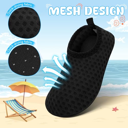 Image of Kids Boys Girls Swim Water Shoes, Toddler Kids Swim Water Shoes Non-Slip Quick Dry Beach Shoes,Barefoot Sports Shoes Aqua Socks for Beach Outdoor Sports