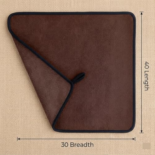 Image of NapkinKART Microfiber Cleaning Cloth for Car, Bike & Home | Ultra Soft, Dual-Sided Brown & Grey Towel | Lint-Free, Scratch-Free | Reusable Duster for Glass, Dashboard, Kitchen 40 X 30 CM