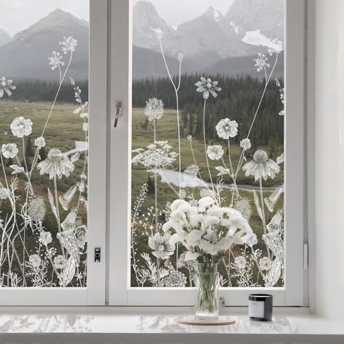 Película Para Ventanas Decorativa Floral Estática 58x160cm miniatura 1