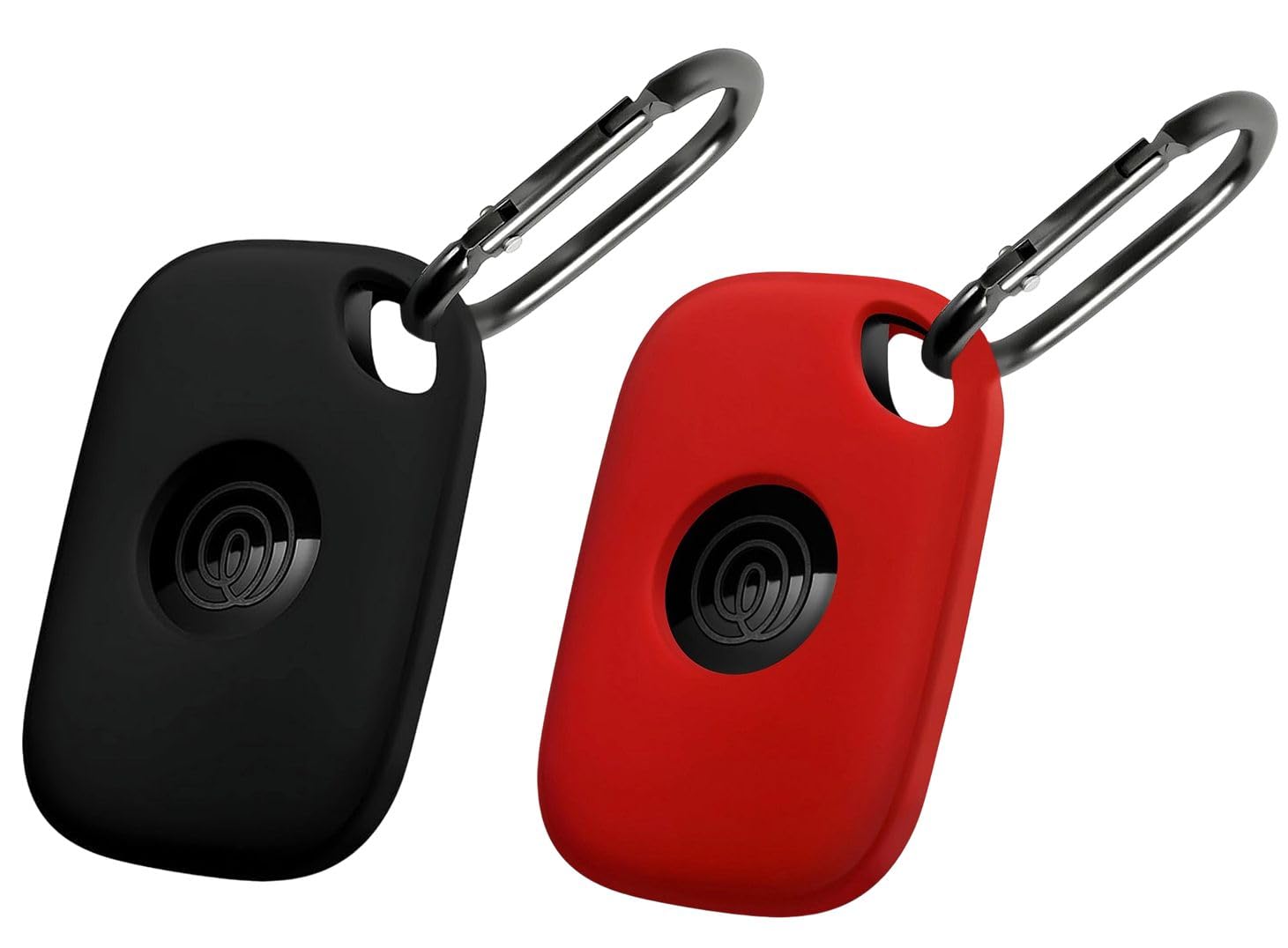 Silicone Case for Tile Pro (2024) Tracker, Soft Flexible Scratch Resistant Protective Cover with Carabiner (Black+Red)-picture-21