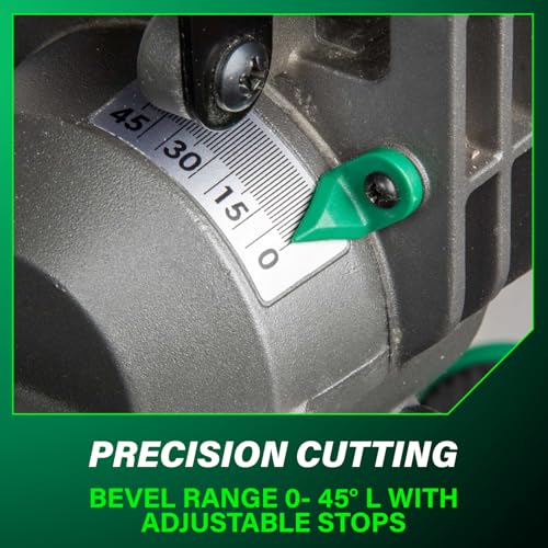 Metabo HPT 10-Inch Single Bevel Compound Miter Saw, 15-Amp Power Saw with Xact Cut Shadow Line, Precision Miter Angles, Single Bevel 0-45°, 40T TCT Miter Saw Blade, Lightweight Design, C10FCG2 thumbnail 9