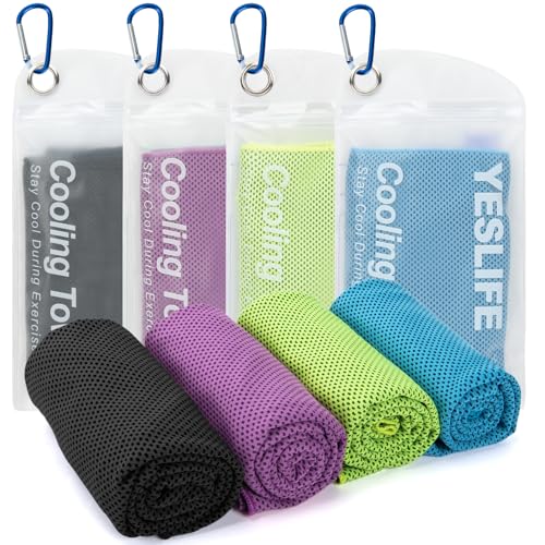 Image of YESLIFE 4-Pack Cooling Towels (40 inchx 12 inch), Cooling Neck Wraps, Ice Towel