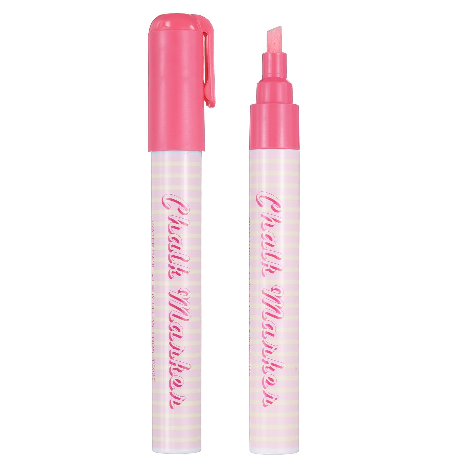 PATIKIL Liquid Chalk Markers 6mm, 2 Pcs Chalkboard Markers, Dry Erase Chalk Pens with Erasable Wide Fine Tip Wet Erase for Chalkboard Windows Blackboard Car Mirror Glass, Watermelon Red
