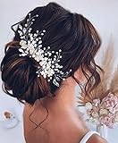 Braut Haarschmuck Größe: wie im Bild gezeigt. (Ergänzung: Wir messen Produkte von Hand, daher kann es zu Abweichungen von 1-2 cm kommen) kommen.Das Produkt kann nach Ihren Favoriten gebogen werden. Farbe: Gold, Silber und Roségold.