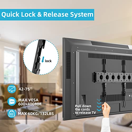 Height Adjustable Tv Wall Mount, Bracket For Most 42-75 Inch Led, Lcd Monitor And Plasma Tvs, Holds Up To 132Lbs, Max Vesa 600X400Mm By Xinlei (Mfa6) #TOP5