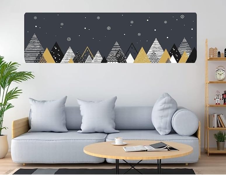 Image of DARSHANAM WORLD Beatiful Designer Ac Cover |Cutest Printed Air Conditioning Dust Cover For Indoor & All Type AC Split Covers |Colorfull Folding Designer Ac Cover (Black In White Triangle 1.5 Ton)