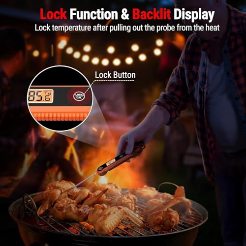 Image of LABART ThermoPro TP03H Digital Instant Read Meat Thermometer for Grilling Waterproof Kitchen Food LCD Thermometer with Calibration & Backlight Smoker Oil Fry Candy Thermometer