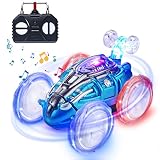 Afqjf Remote Control Car, RC Cars, 2.4GHz Electric RC Stunt Car with Sound & Light, Drift Stunt Car,